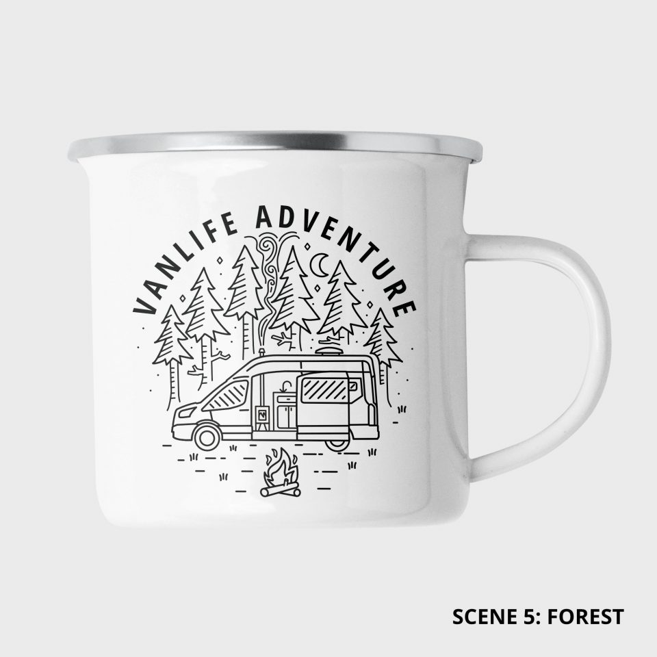 Ford Transit Campervan Travel 12oz Mug: Scene 5 - Forest