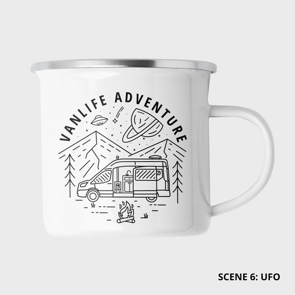 Ford Transit Campervan Travel 12oz Mug: Scene 6 - UFO