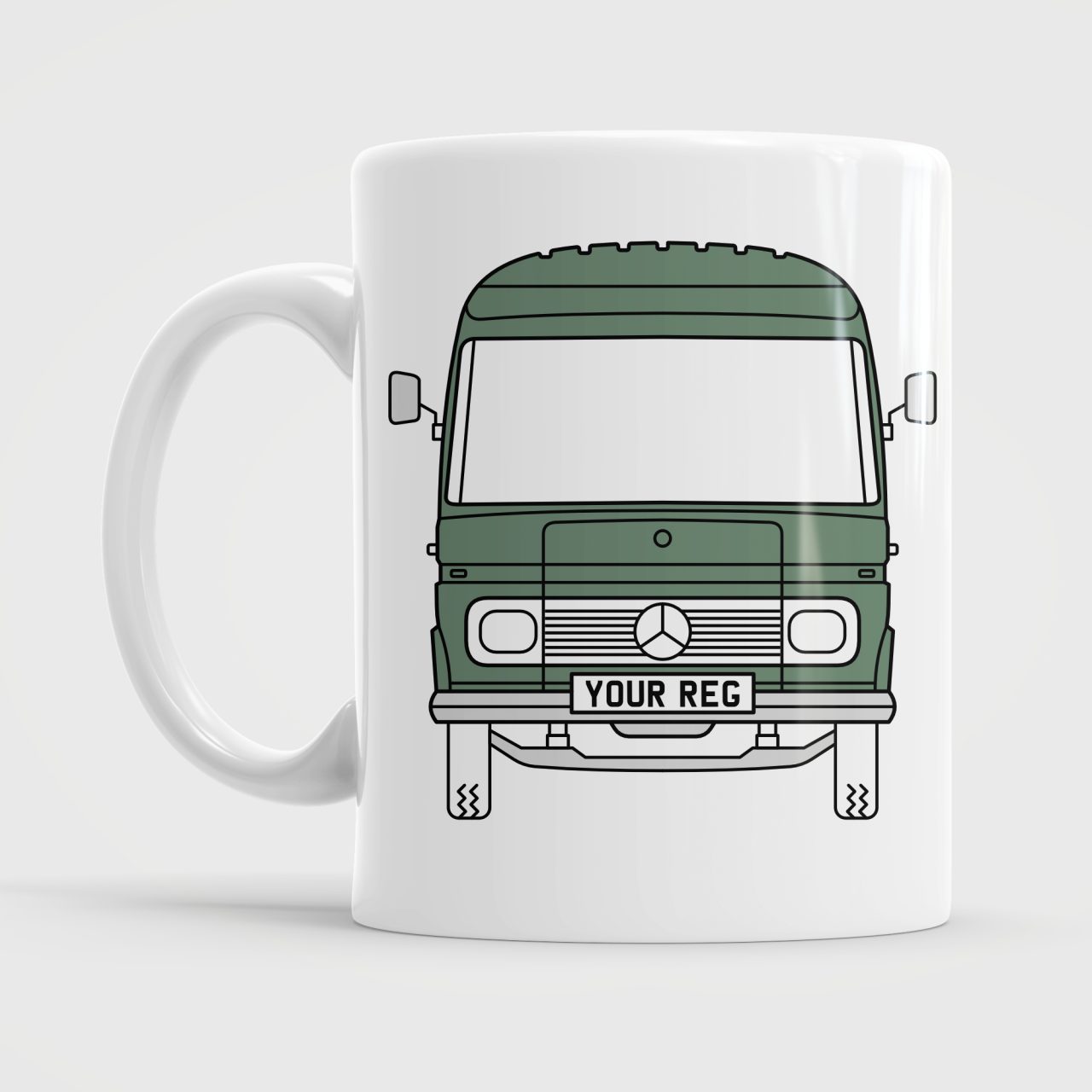 Mercedes Benz 309, 319, 406, 508, 608, 609, 613. Personalised Campervan Cup Mug