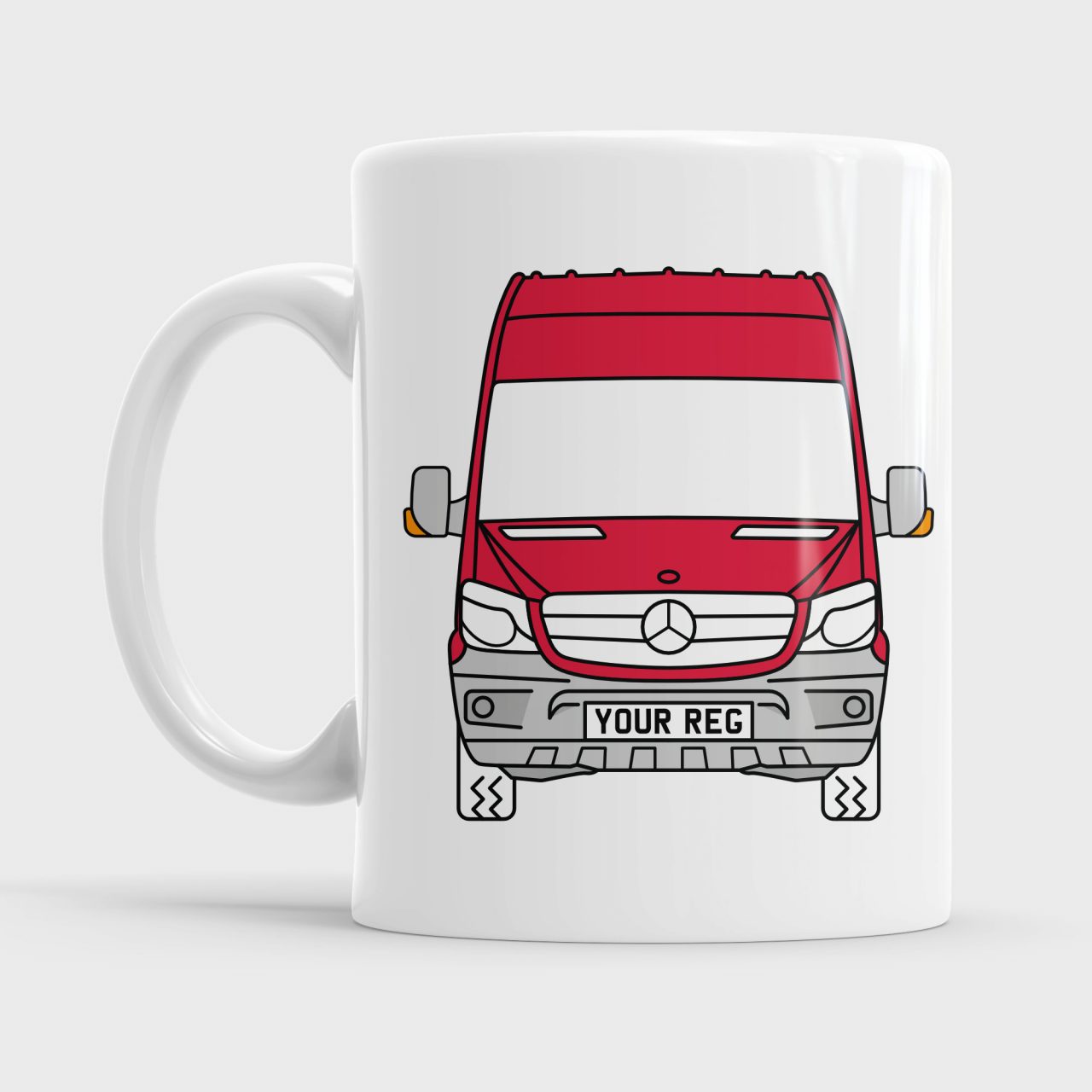 Mercedes Sprinter Van Style Personalised 11oz Ceramic Mug: Red