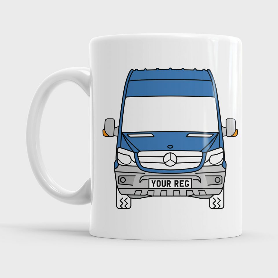 Mercedes Sprinter Van Style Personalised 11oz Ceramic Mug: Blue