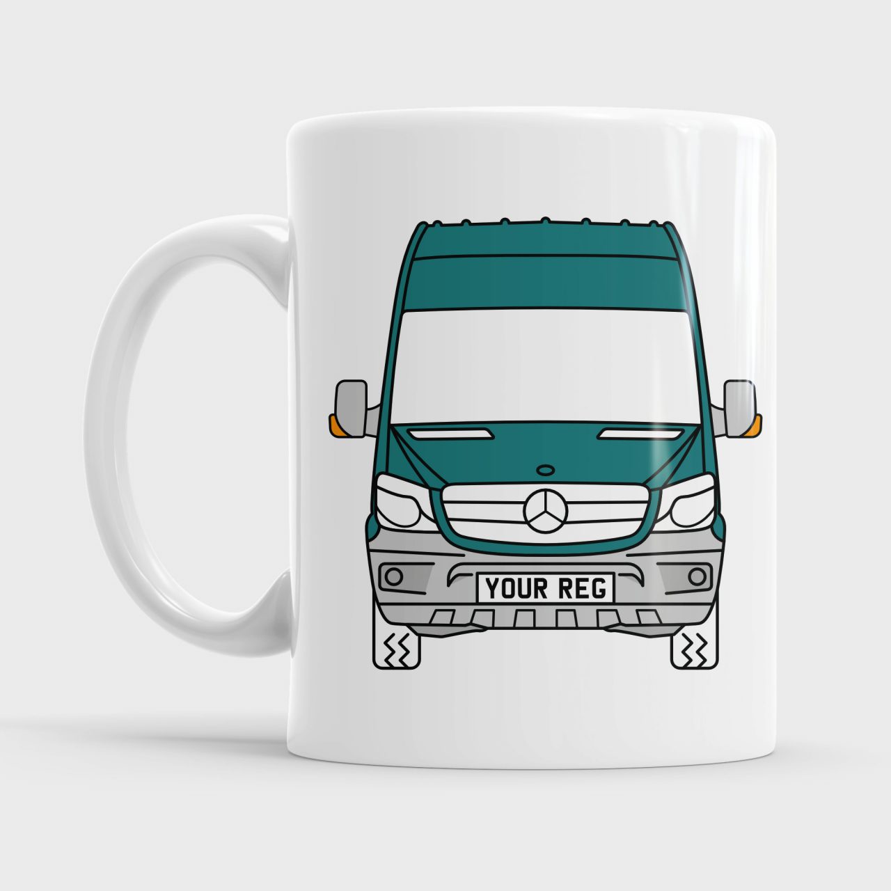 Mercedes Sprinter Van Style Personalised 11oz Ceramic Mug: Green