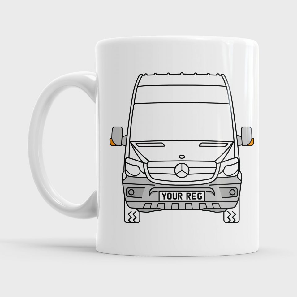 Mercedes Sprinter Van Style Personalised 11oz Ceramic Mug: White