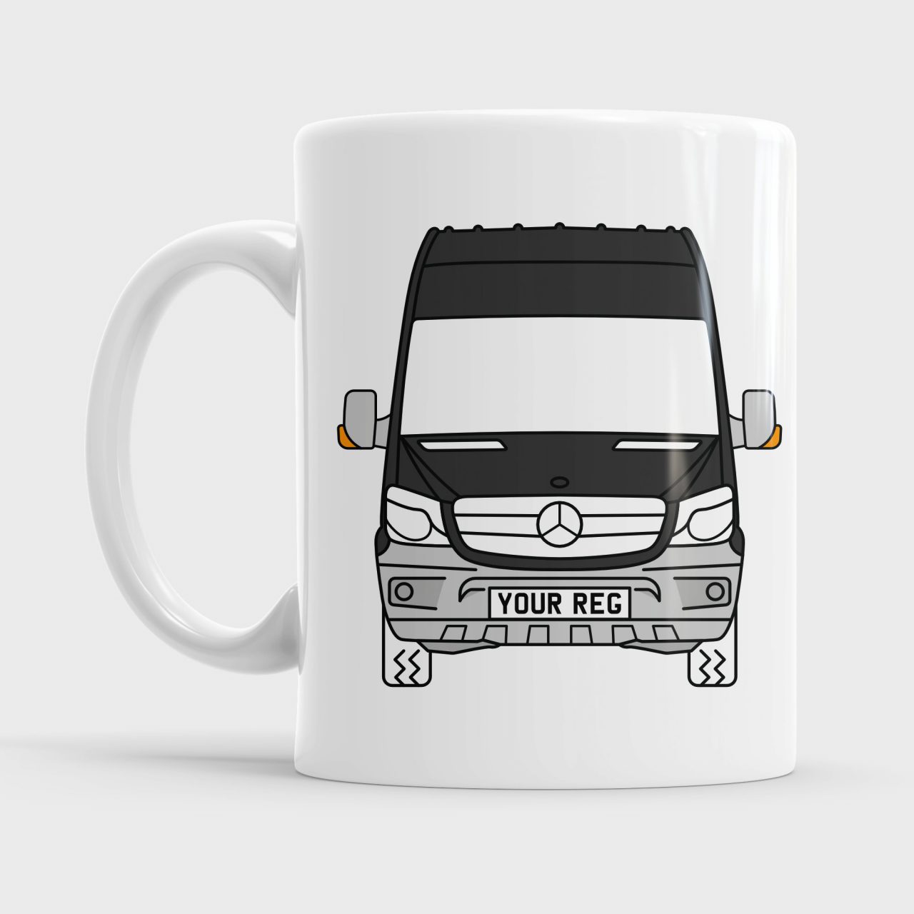 Mercedes Sprinter Van Style Personalised 11oz Ceramic Mug: Black