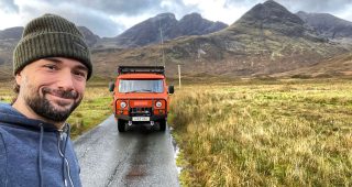Italian man’s adventurous 18 month, 40,000km European vanlife road-trip in his orange Russian van