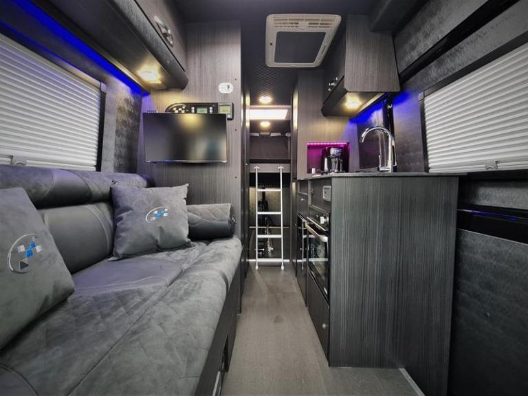 The lounge area in the sprinter