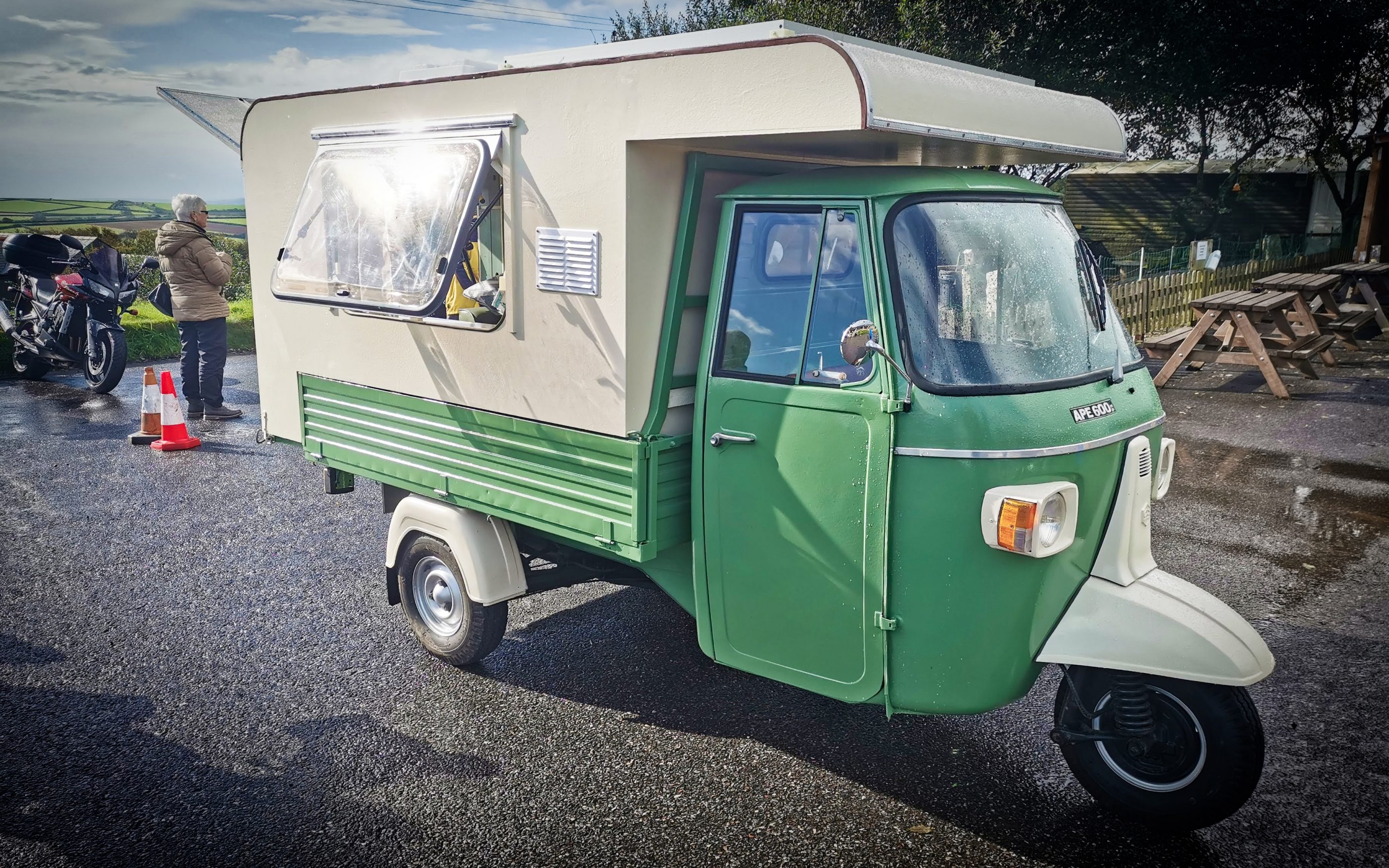 This incredible Italian micro camper van is 3 wheeling to massive adventures! 3 Steve Dawe's Piaggio Ape Micro Camper