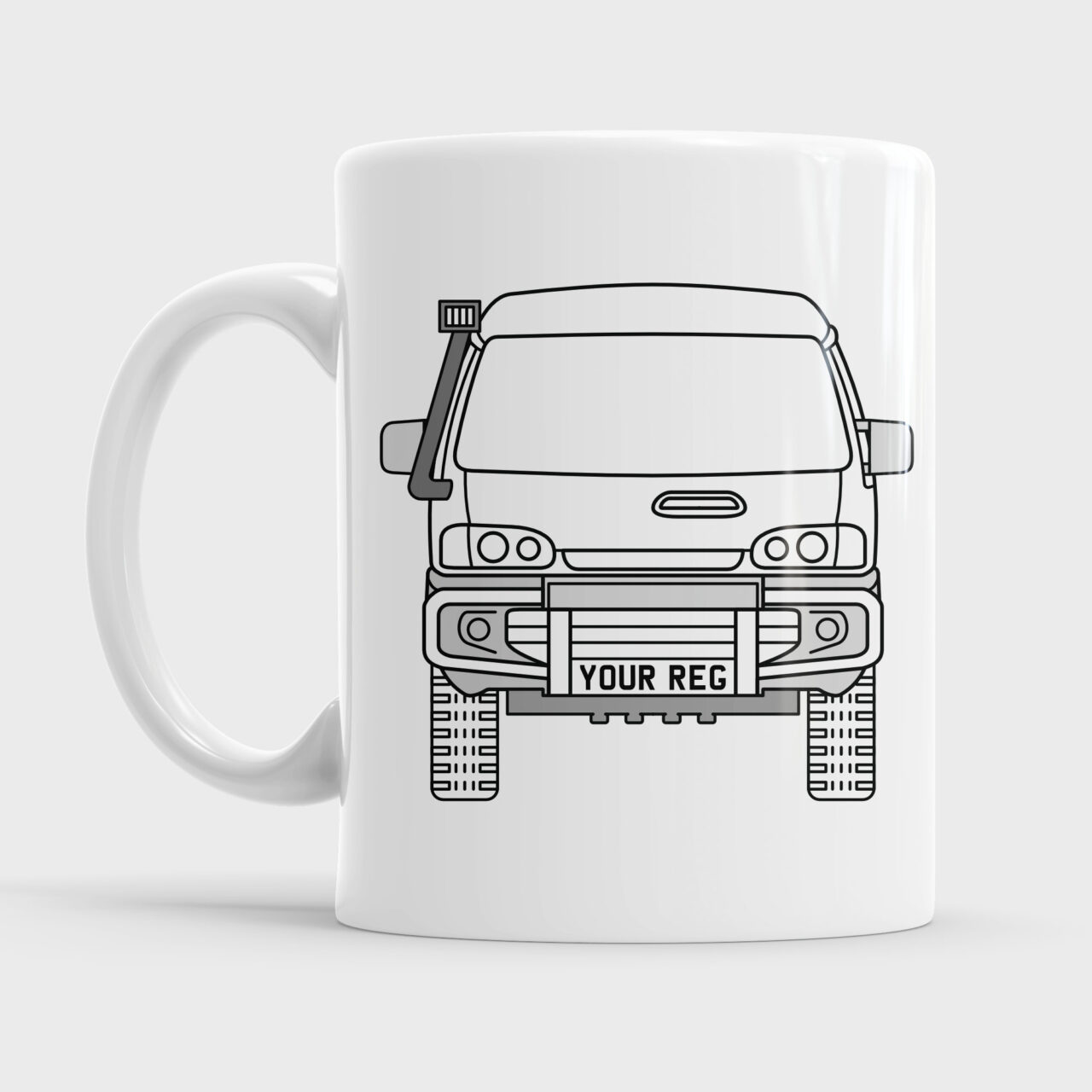 White Mitsubishi Delica S1 L400 Campervan Van Mug Cup Ceramic Gift Present Camper Mugs