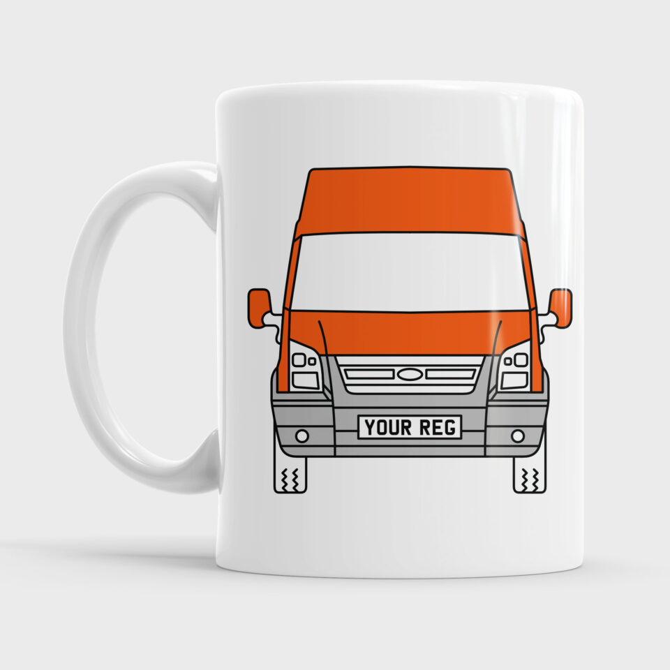 Orange Ford Transit MK6 Campervan Van Mug Cup Ceramic Gift Present Camper Mugs