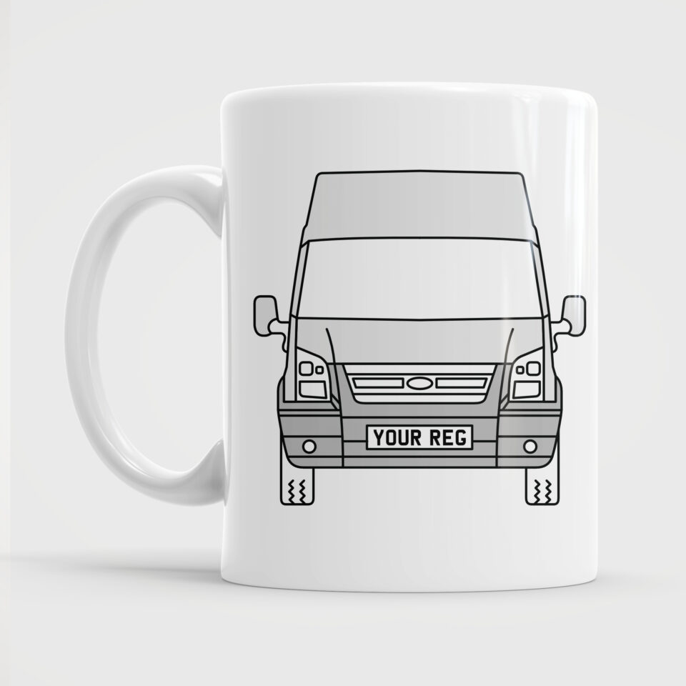 Silver Ford Transit MK6 Campervan Van Mug Cup Ceramic Gift Present Camper Mugs