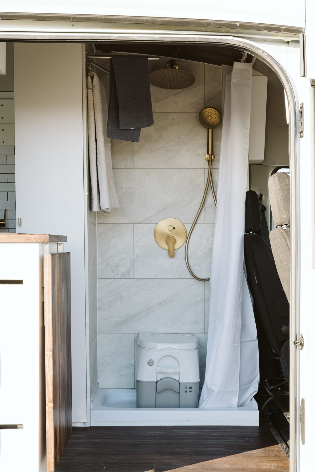 This Professional Conversion Is Perfect For Vanlife In USA | Everest Conversions 7 shower vanlife