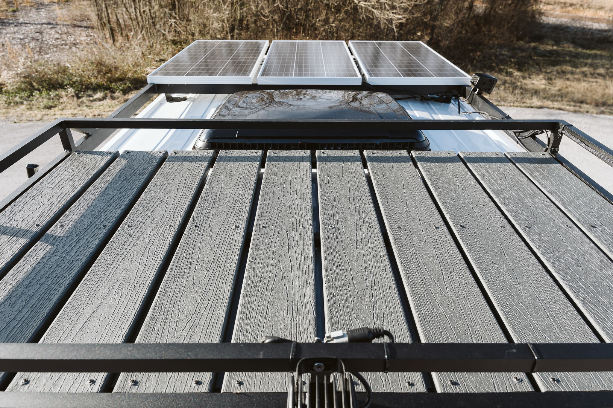 This Professional Conversion Is Perfect For Vanlife In USA | Everest Conversions 11 composite roof deck vanlife