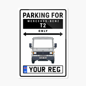 Silver Mercedes-Benz T2 Metal Parking Sign