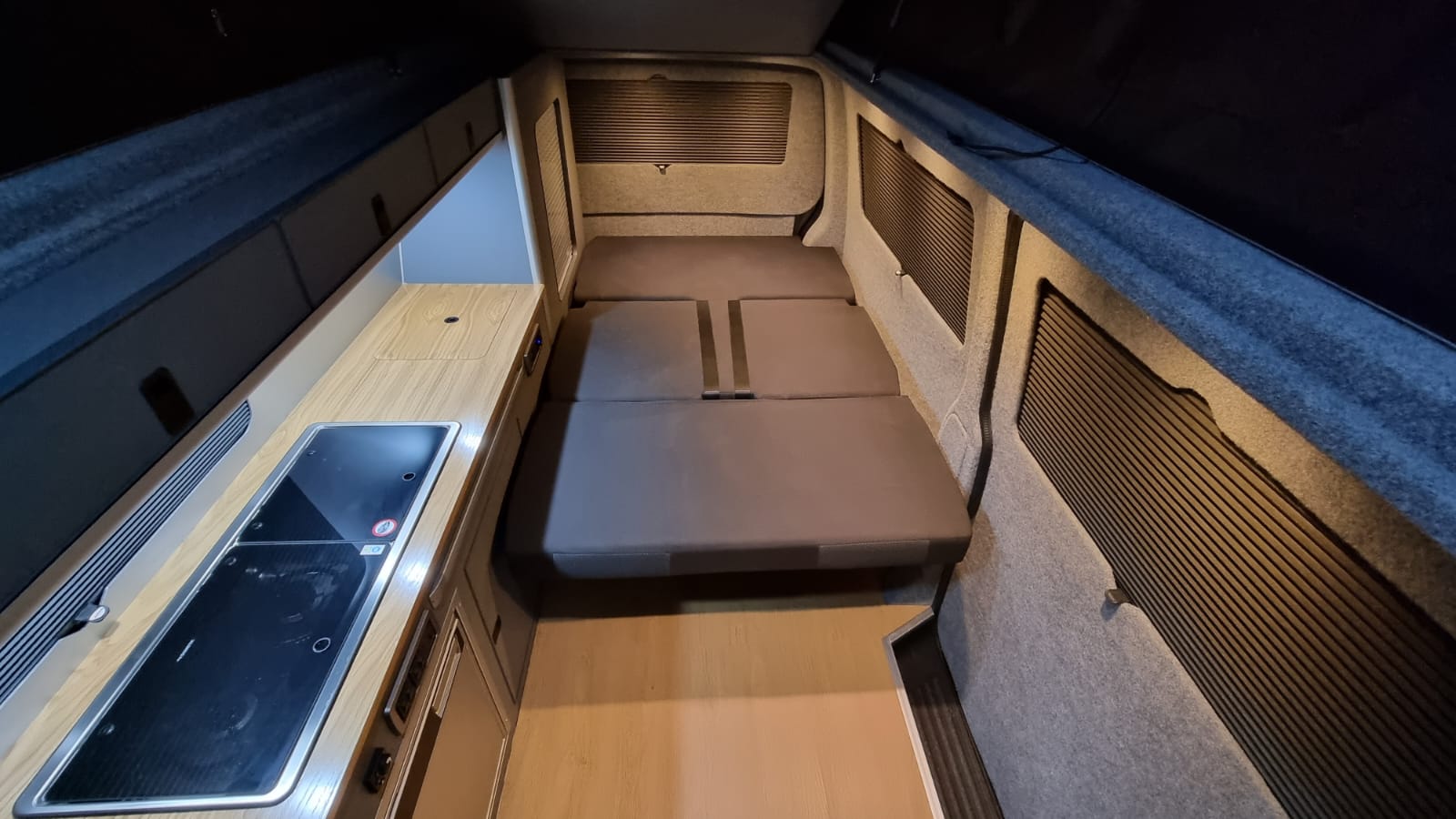 Vanlife VW Transporter | Modern, Sleek And Beautiful 7 Lay flat rock and roll bed for vanlife